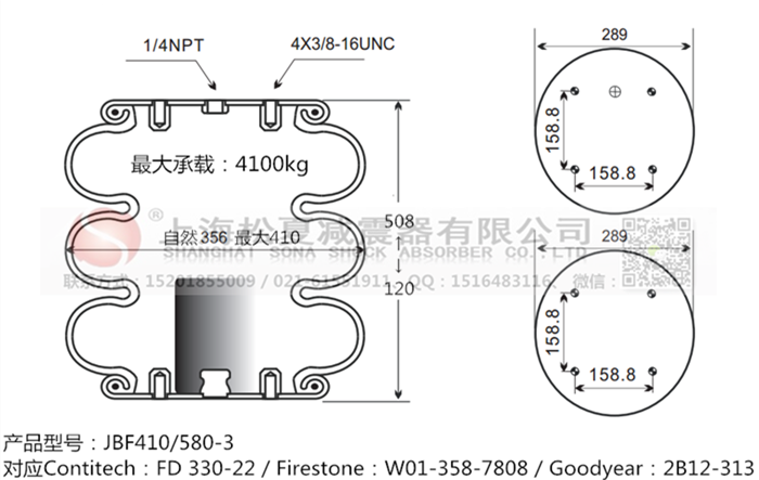 JBF410/580-3橡膠<a href='http://www.yuker.com.cn/' target='_blank'><u>空氣彈簧</u></a>